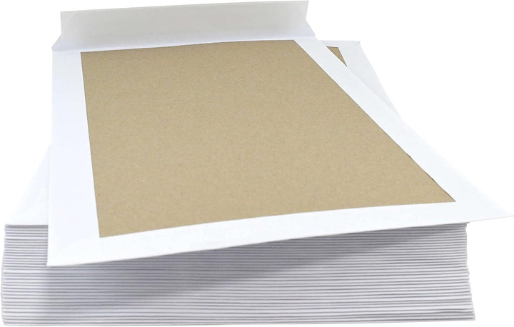 Papprückwandtaschen Versandtaschen B4 250x353mm weiss 125 Stück - Div. Formate weiss braun mit oder