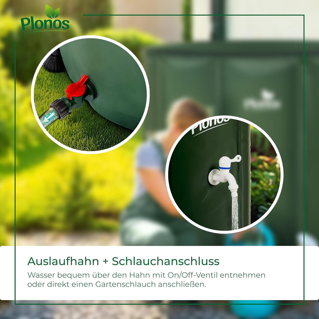 Regentonne Regenfass 200 L Mit Auslaufhahn PVC UV Beständig 70 x 60 cm Grün, 200