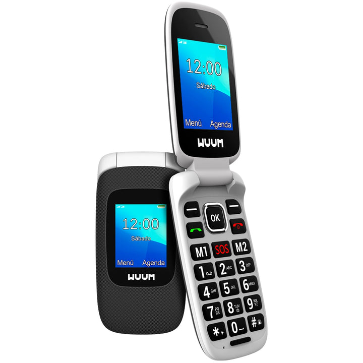 WUUM CLAP – Klapp-Handy mit Zwei Displays | Grosse Tasten und Ziffern | 2 Direktspeicher und SOS-Tas