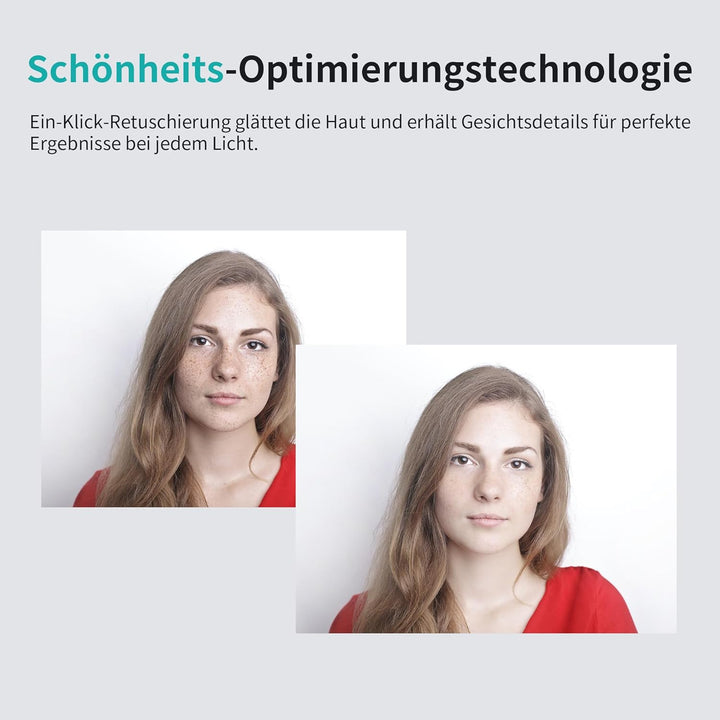 1080P Webcam mit Mikrofon, 60 FPS, Ringlicht mit 3 Lichtmodi, Autofokus, 89° Weitwinkel, Full-HD, Vi
