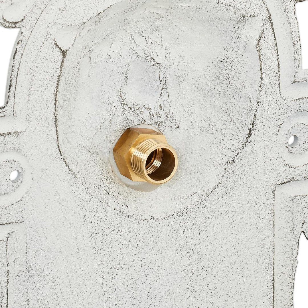 Relaxdays Wandbrunnen, Wasserspeier, Waschbecken & Wasserhahn, Gartenbrunnen HBT 61 x 35 x 18 cm, Gu