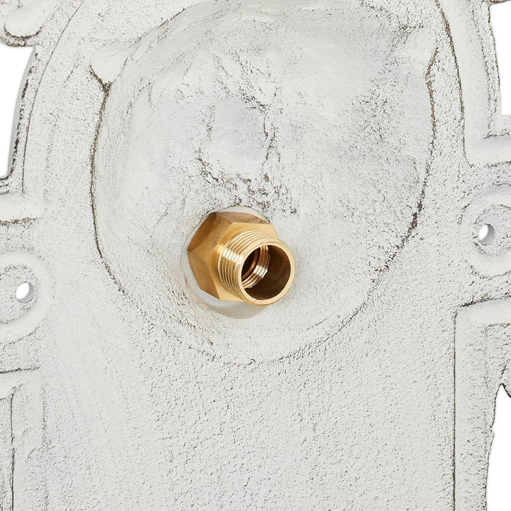 Relaxdays Wandbrunnen, Wasserspeier, Waschbecken & Wasserhahn, Gartenbrunnen HBT 61 x 35 x 18 cm, Gu