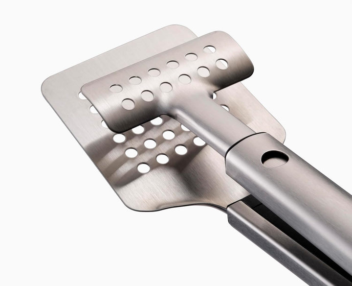 Joseph Joseph GrillOut BBQ-Wender Zange, 2-in-1 mit Teleskopkopf, Robustes Edelstahl, Kompakte Aufbe