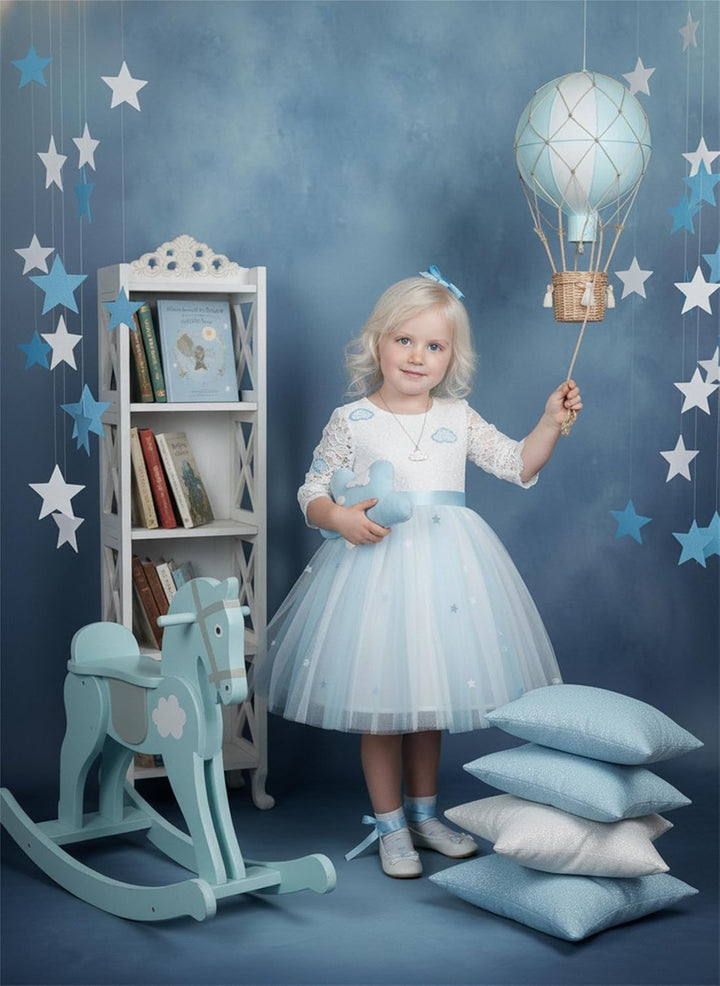 Kate Blau Hintergründe für Photostudios 2.5x2,5m Fotografie Hintergrund Fotobox Requisiten Baby Lein