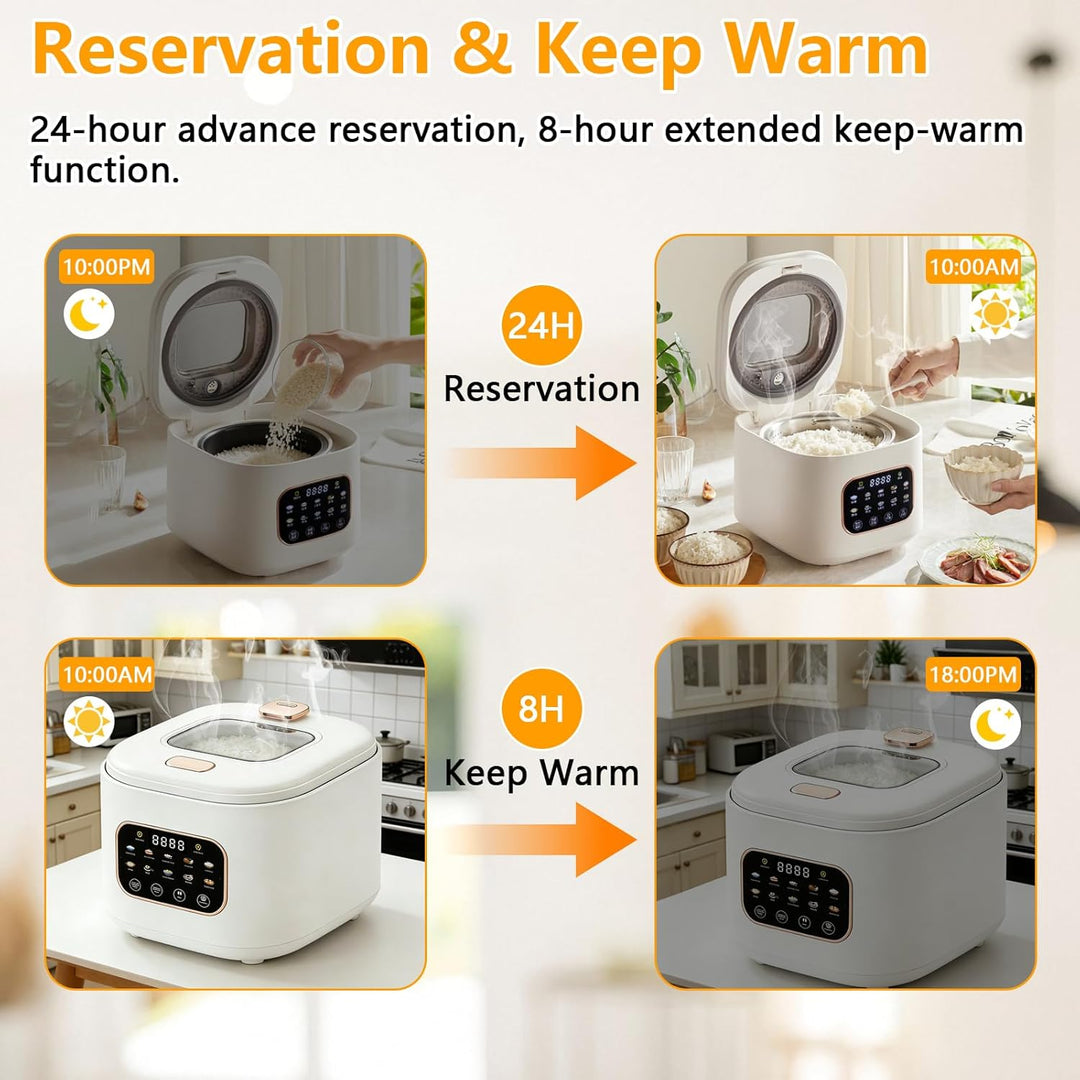 Reiskocher 3L, mit Low Sugar Funktion, 10 Programme, Low Carb Funktion | Rice Cooker, Dampfgarer, To