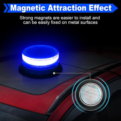 Dinfu Blaulicht Auto, Blau LED Rundumleuchte Auto Blitzleuchten Magnetfuss LED Rundumleuchte Blinkle