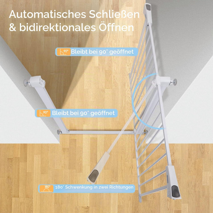 Nobleza - Türschutzgitter für Hunde und Kinder, Treppenschutzgitter Ausziehbar 75-82 cm, Kindergitte