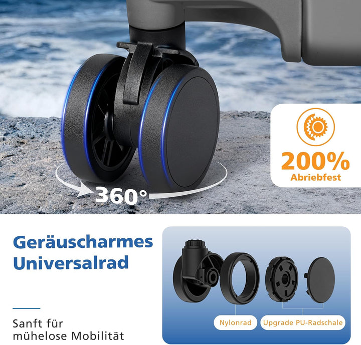 ALPHA CAMP Kofferset 2 Teilig Grösse M XL Reisekoffer Leicht Hartschalenkoffer Polycarbonat Luggage