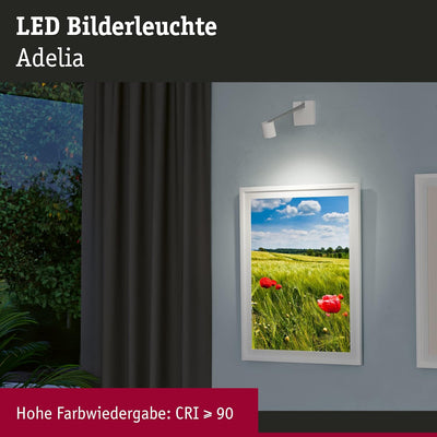 Paulmann 95576 LED Bilderleuchte Adelia Set 370lm incl. 1x4,5 Watt dimmbar Bildbeleuchtung 2700 K, A