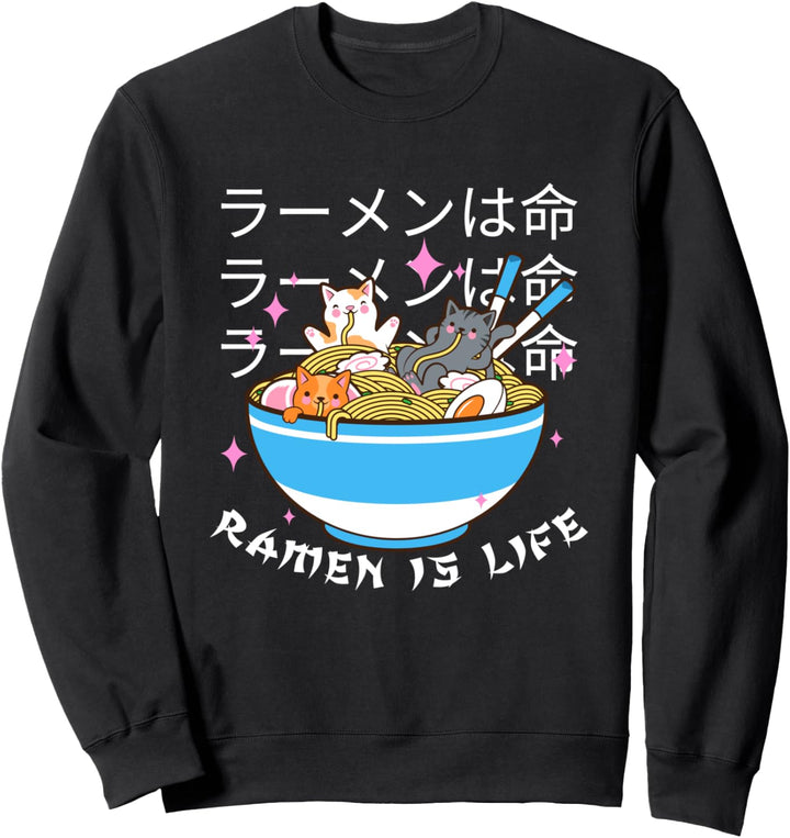 Kawaii Ramen Ramen is life Japanische Nudel Kanji Anime Sweatshirt