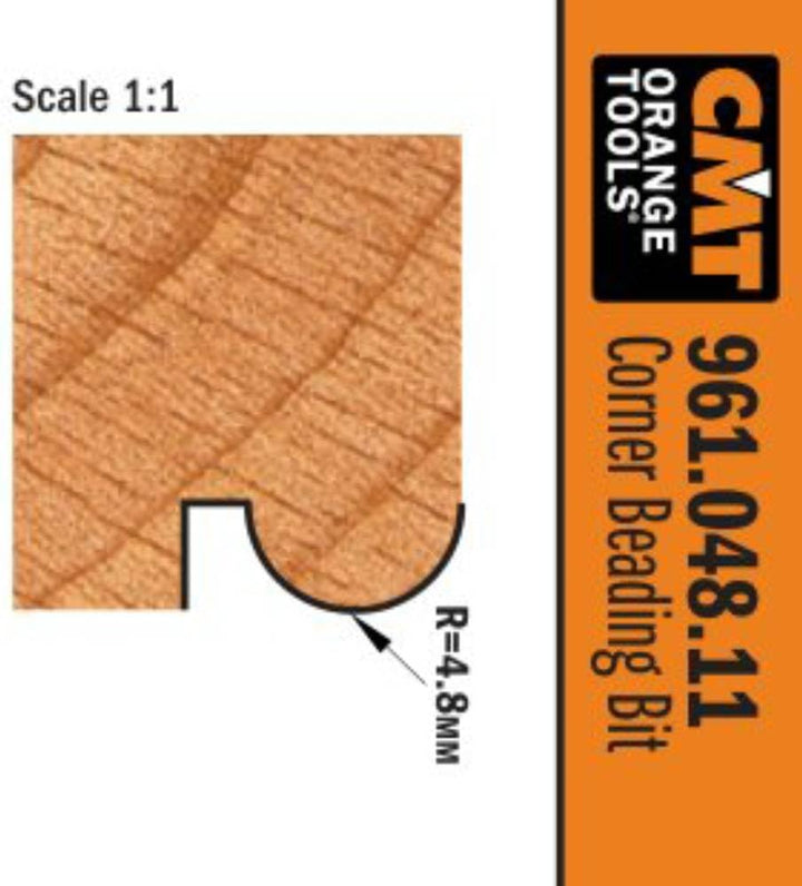 Cmt orange Tools 961,048,11-fraise zu abgerundeter rodam. HM S R 4,75 25,4 8 D