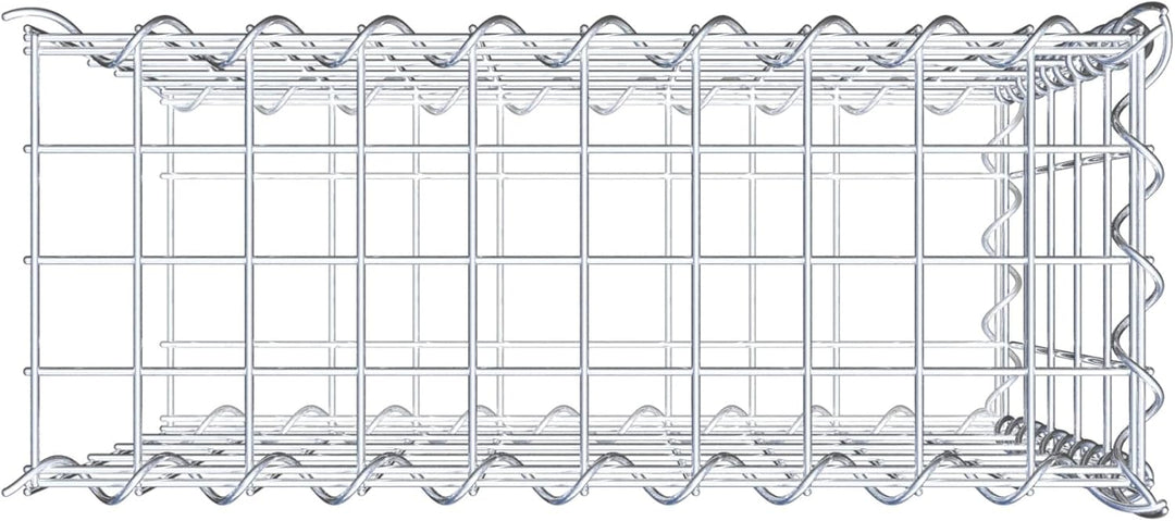 GABIONA - Gabione 50 x 50 x 20 cm - Anbau-Korb Typ 2 (ohne Stirngitter) - Verzinkter Steinkorb mit M