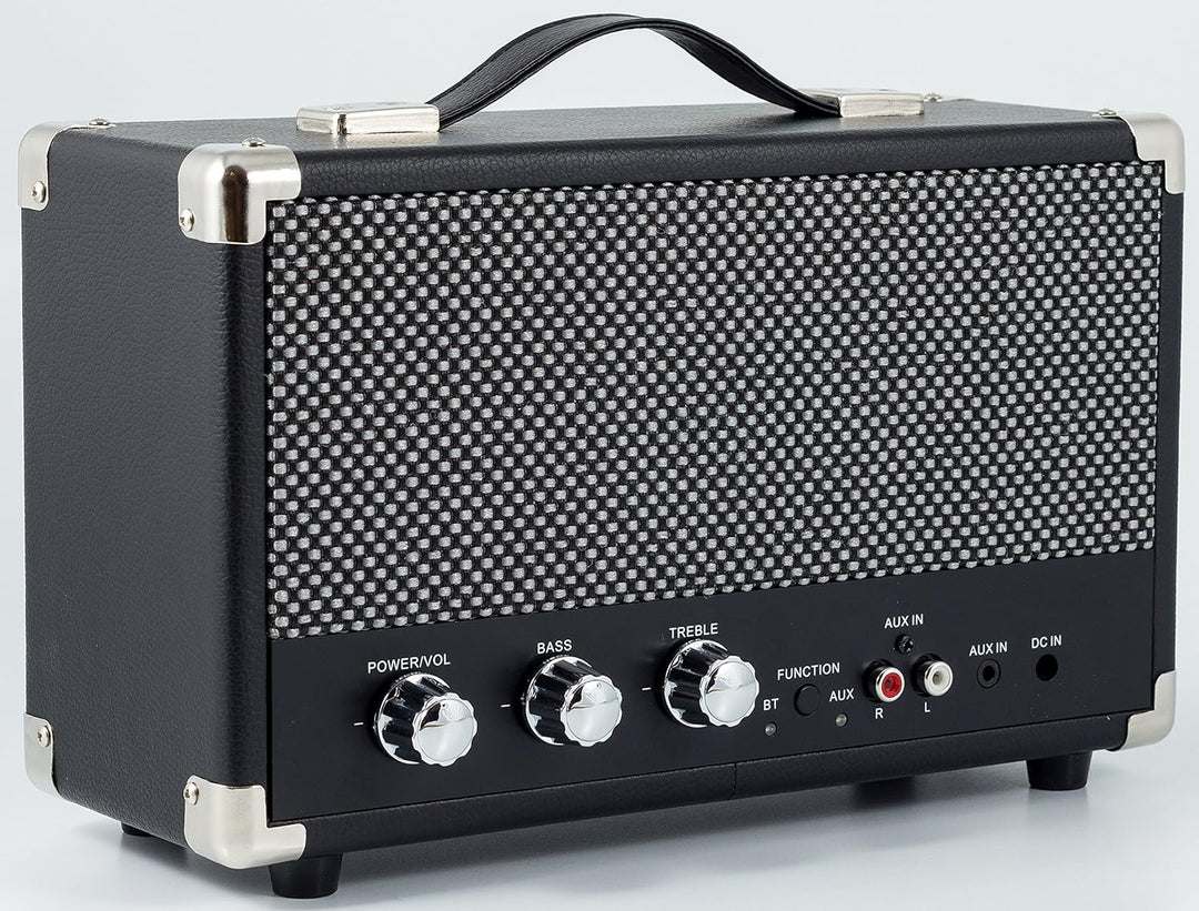 GPO Westwood Retro 25 Watt Lautsprecher mit Subwoofer, Cinch-Eingang, Bluetooth mit Retro-Gitter und