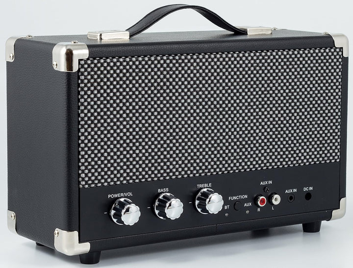 GPO Westwood Retro 25 Watt Lautsprecher mit Subwoofer, Cinch-Eingang, Bluetooth mit Retro-Gitter und