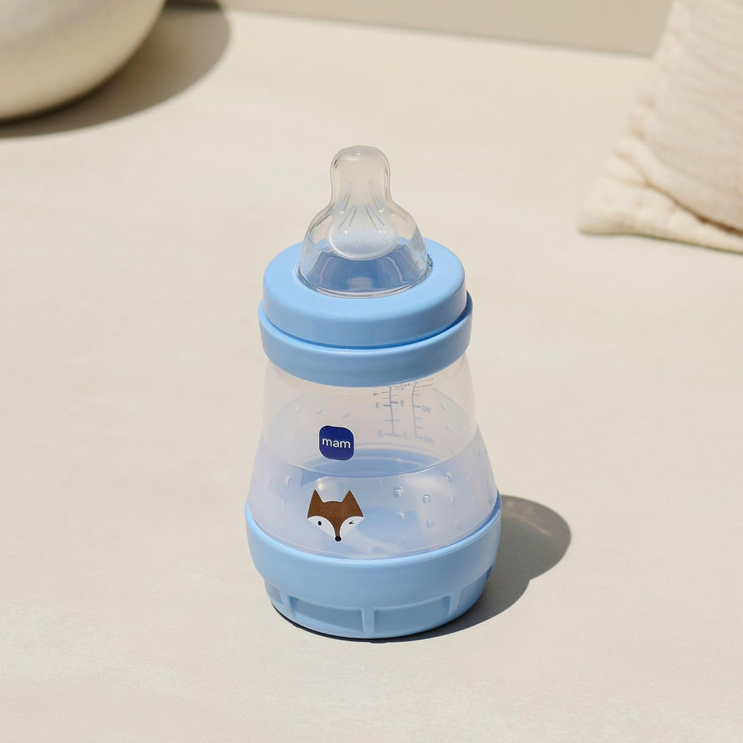 MAM Easy Start Anti-Colic Babyflasche, 0+ Monate, langsamer Fluss (2 x 160 ml) Ocean + Sand – Flasch