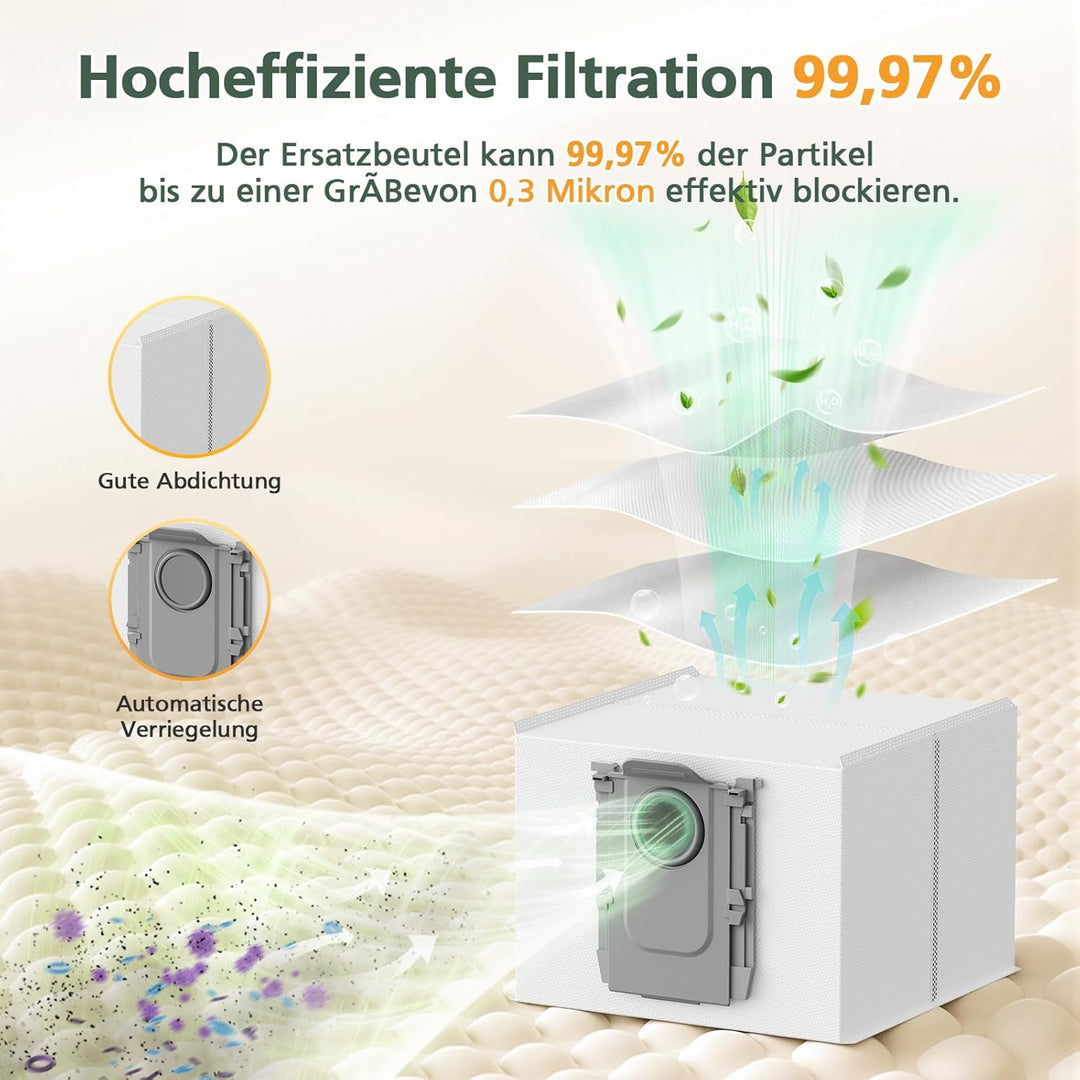 24 Stück Zubehör Ersatzteile für Roborock Q10 S5+/Q10 S5 Saugroboter, 2 Rollenbürste, 4 HEPA-Filter,