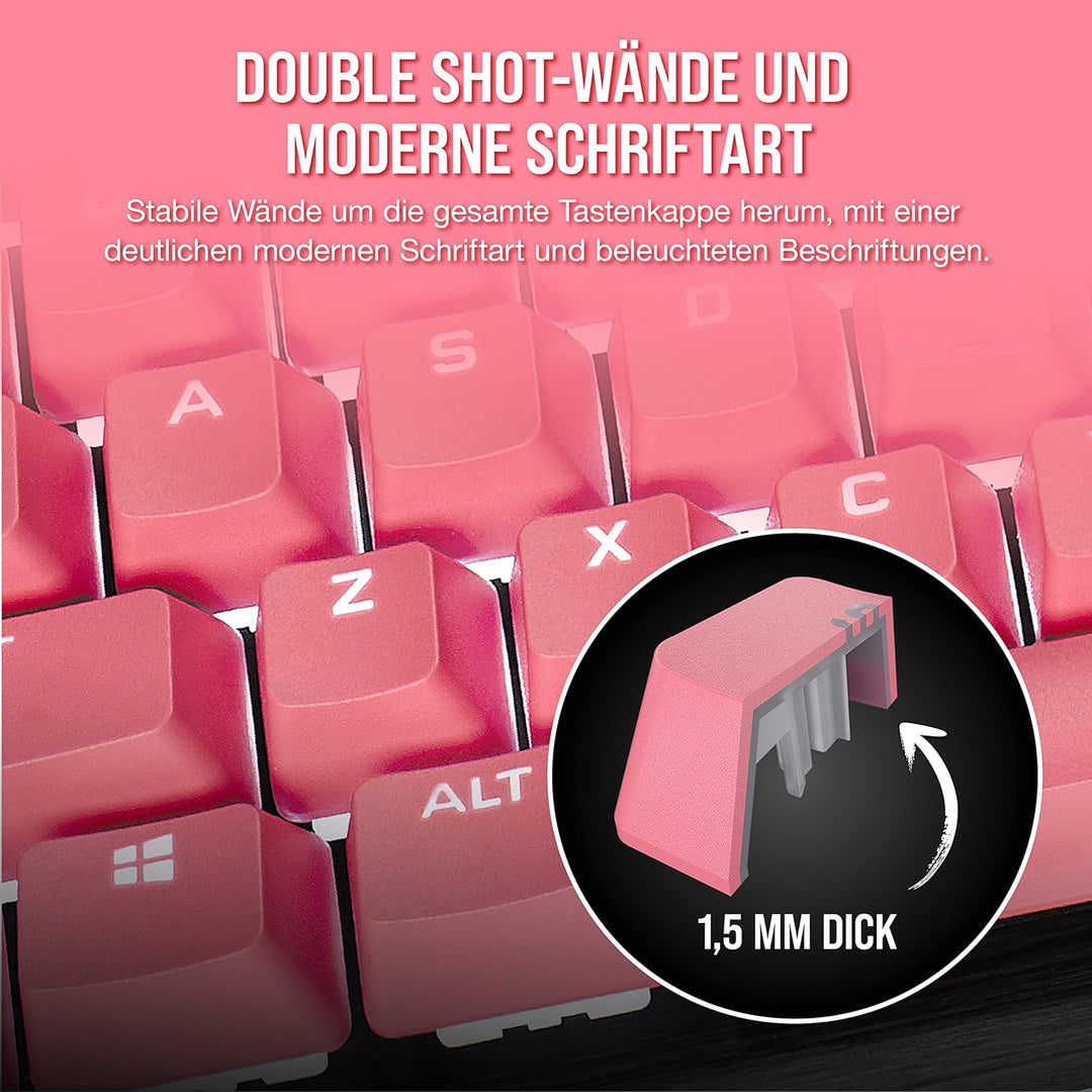 Corsair PBT DOUBLE-SHOT PRO-Tastenkappen-Mod-Kit (Double-Shot-PBT-Tastenkappen, Untere Reihe im Stan