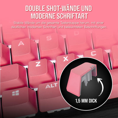 Corsair PBT DOUBLE-SHOT PRO-Tastenkappen-Mod-Kit (Double-Shot-PBT-Tastenkappen, Untere Reihe im Stan