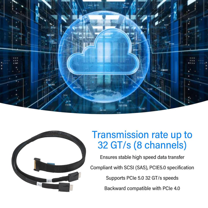 Zunate 8i auf Oculink SFF 8611 4i Kabel, 50 Cm MCIO 8i auf Oculink SFF 8611 4i Kabel, für MCIO 8i 74
