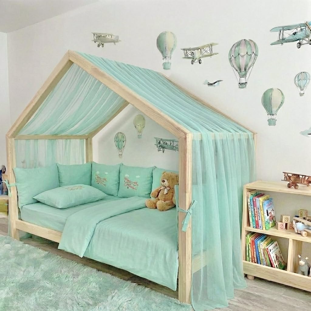 Baby Fancyroom Hausbett Himmel aus Tüll, Handgefertigt, Gekräuselt, Baldachin, Betthimmel für Kinder