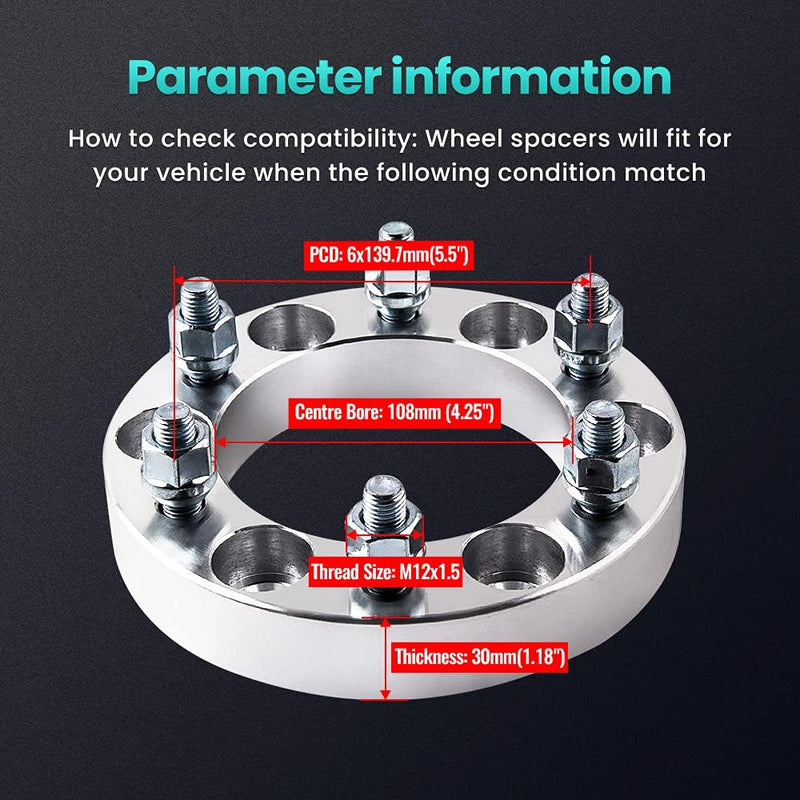 maXpeedingrods 4x Spurverbreiterung Spurplatten wheel spacers für i-350/370/280/290 6x139.7mm 30mm S