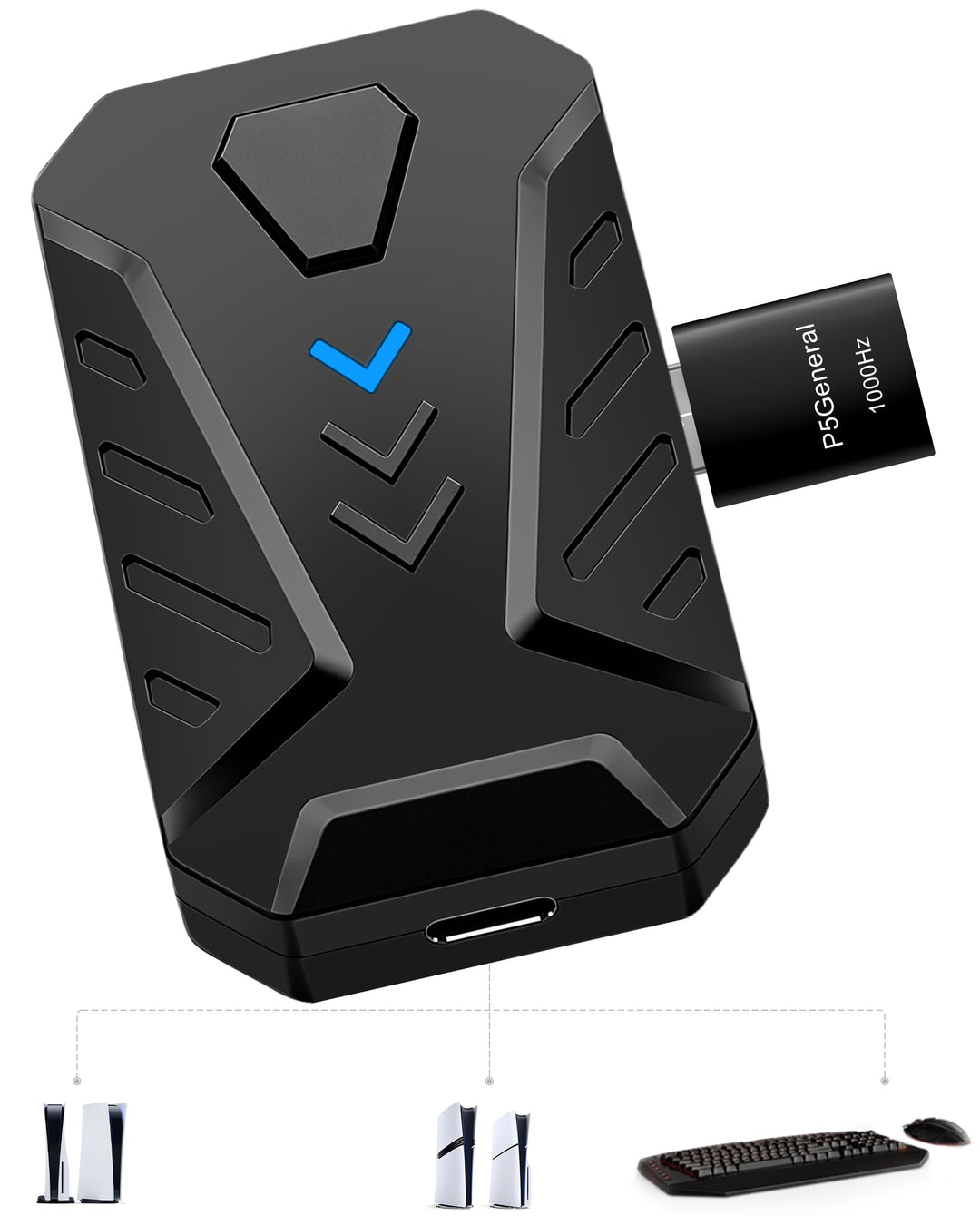 Joso Tastatur- und Mausadapter für PS5, 1000Hz Ultra-Low Lag Tastaturadapter mit P5 Allgemein zum Sp