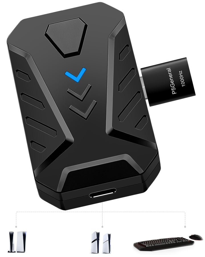 Joso Tastatur- und Mausadapter für PS5, 1000Hz Ultra-Low Lag Tastaturadapter mit P5 Allgemein zum Sp