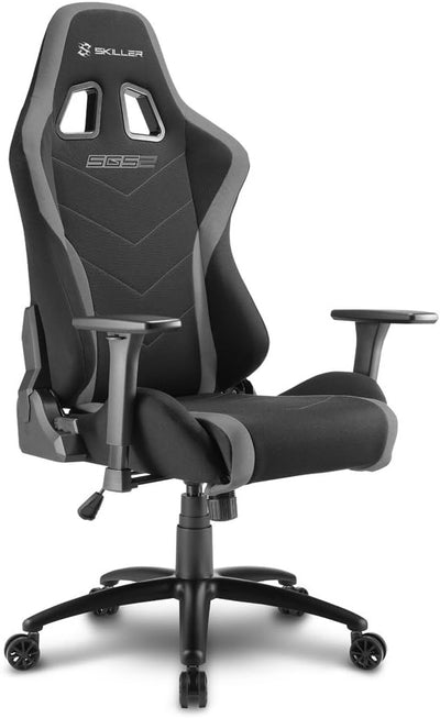 Sharkoon Skiller SGS2 Hochwertiger Gaming Stuhl mit Stoffbezug, Robuste Stahlrahmenkonstruktion, Fle