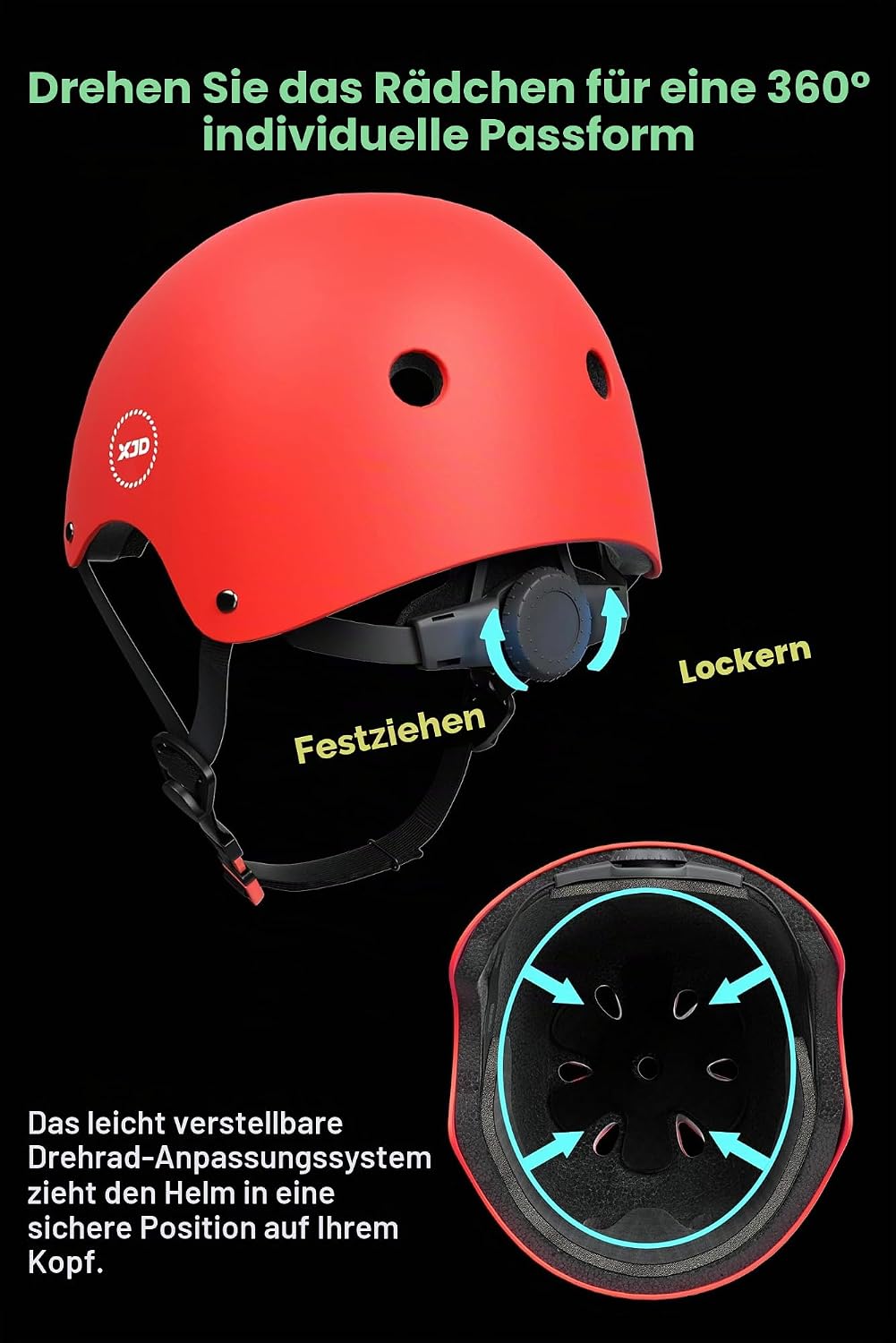 XJD Kinder Jugend Fahrradhelm Klassiker Kinderhelm CE-Zertifizierung für Multisport Fahrrad Klettern