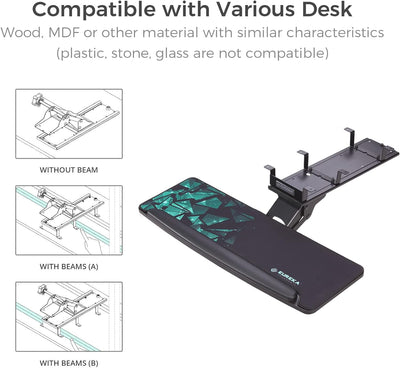 EUREKA ERGONOMIC Tastaturauszug Verstellbar Tastaturhalterung Schwenkbar Tastaturschublade mit Mausp