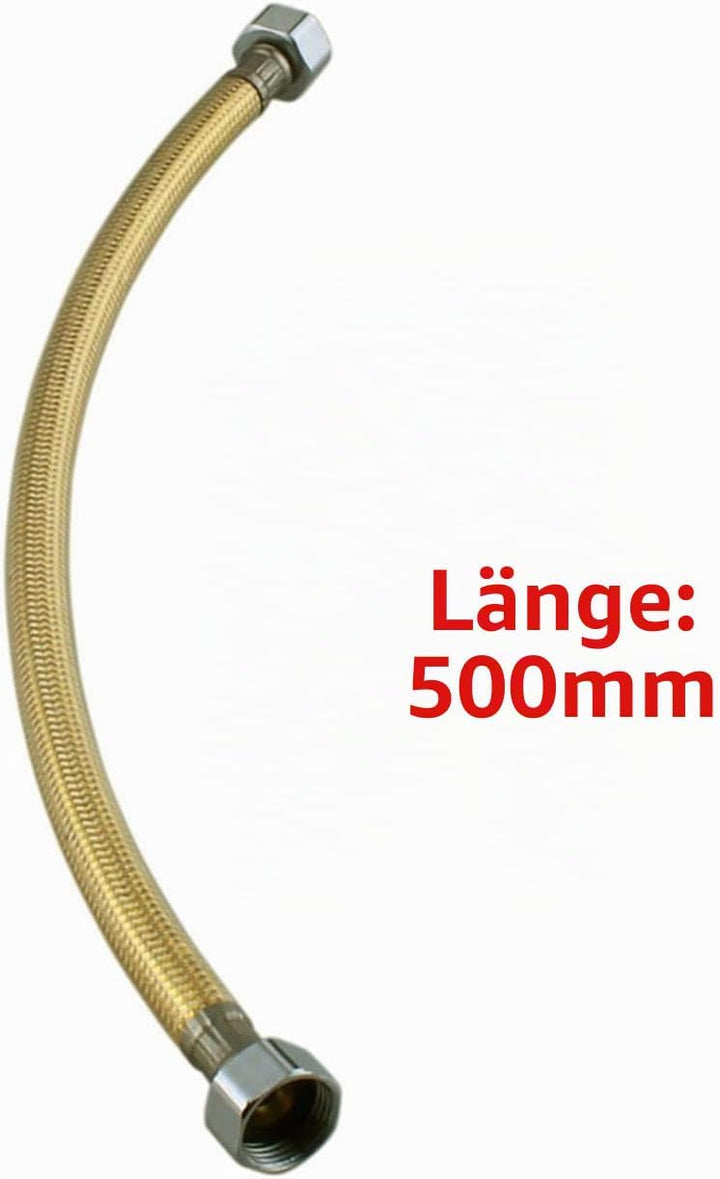 ZZSRJ Goldener Wasserhahn-Sanitärschlauch 400/500 / 600 mm Eckventil-Anschluss Edelstahl-Gold-Toilet