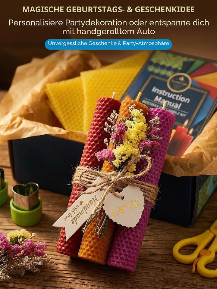 LumaCraft Bienenwachsplatten für Kerzenherstellung Set – 16 Stk. 100% reine natürliche Bienenwachspl