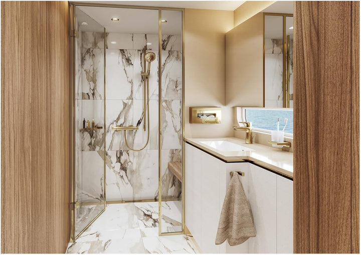 hansgrohe Seifenkorb AddStoris, Seifenablage Polished Gold Optic Polished Gold Optik Korb, Polished