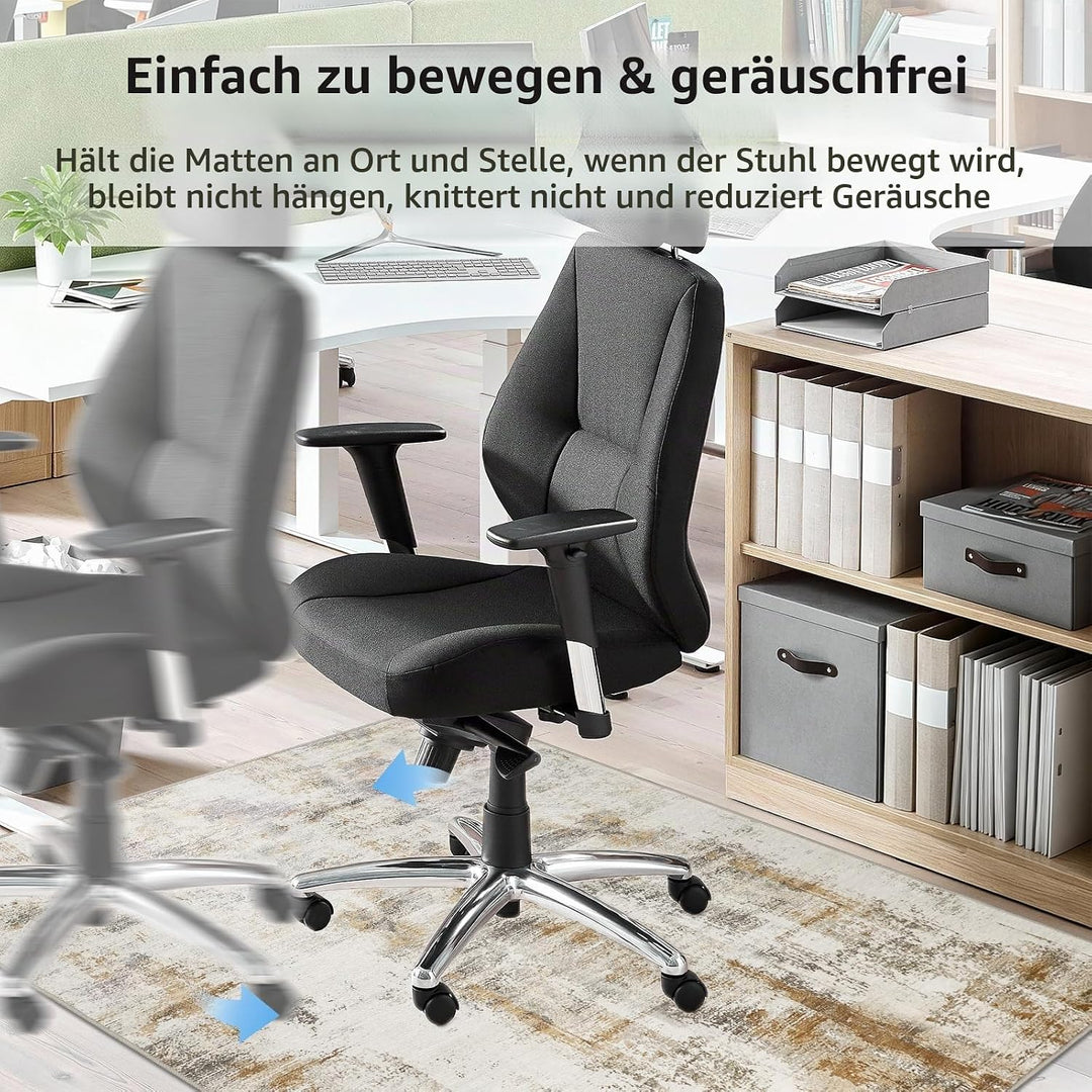 Famibay Bodenschutzmatte Bürostuhl 90x120cm Home Bürostuhl Unterlage Beige Braun Kratzfest Schreibti