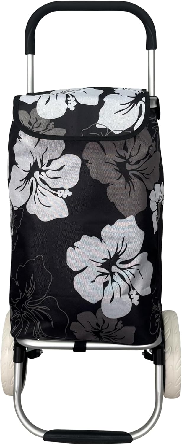 Alu Trolley Einkaufstrolley Tasche Einskaufsroller Einkaufswagen (Blumen), Blumen