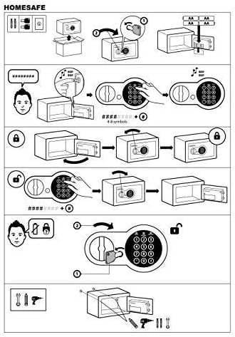 HomeSafe HV50E Safe mit Elektronischem Schloss - Schwarz, 50x35x35cm (HxWxD), 50x35x35cm (HxWxD)