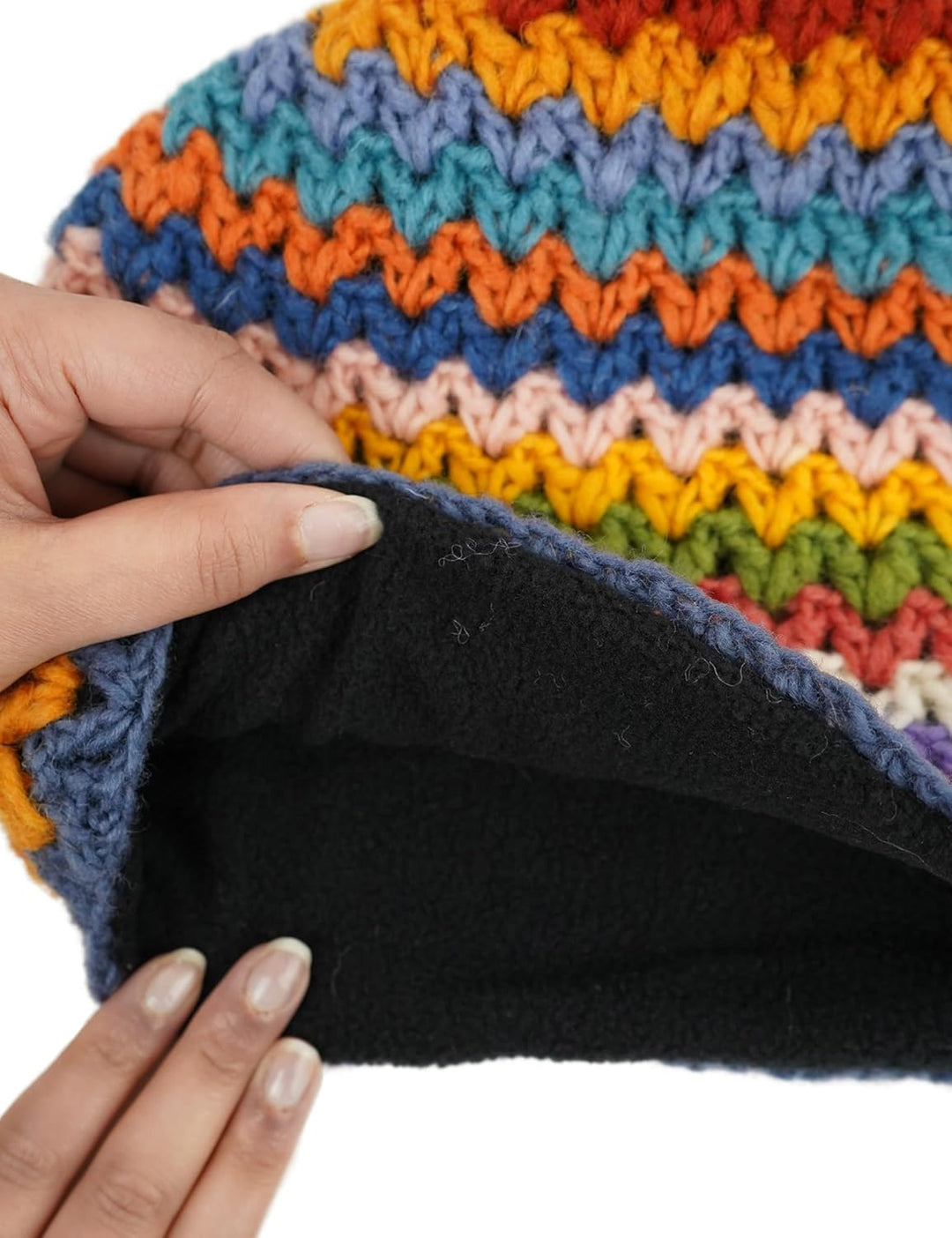 Pachamama Teewärmer, gehäkelt, gestreift, 100 % Wolle
