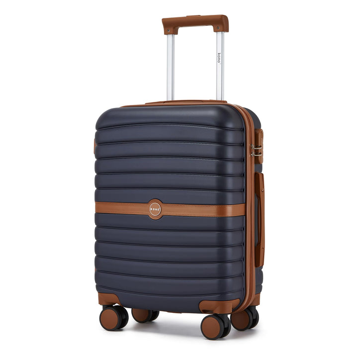 KONO Koffer Reisekoffer Trolley Handgepäck Koffer 55x40x20cm von ABS+PC Hartschalenkoffer mit Zwilli