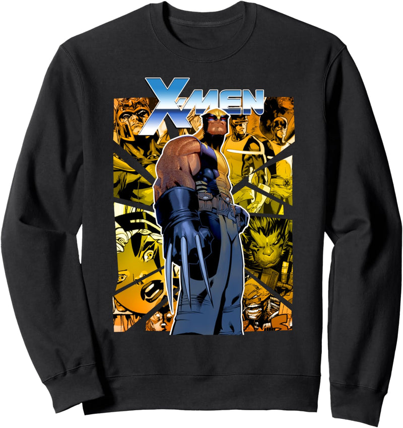 Marvel X-Men Wolverine Shattered Class Collage Sweatshirt