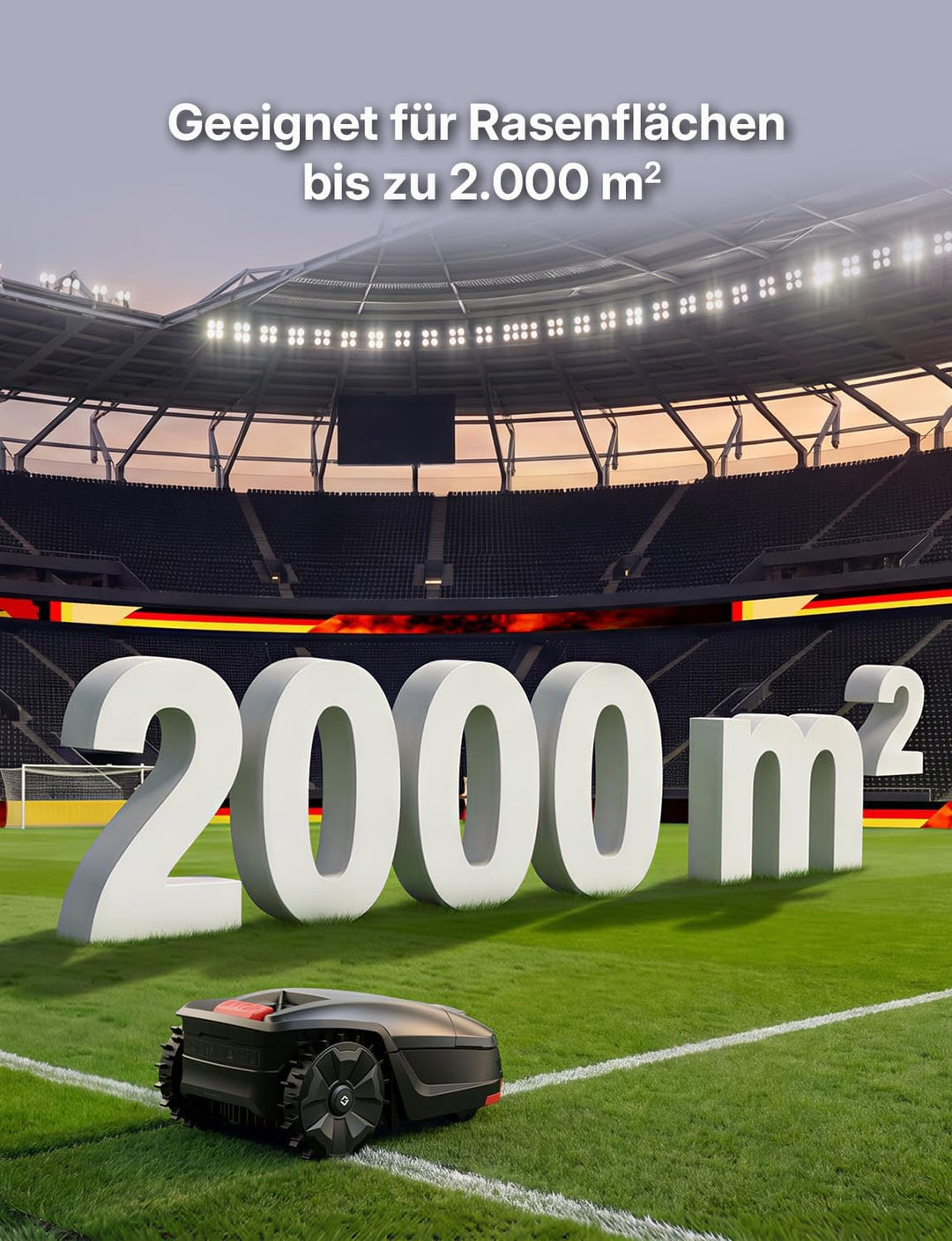 H1 Rasenmäher Roboter mit duales LiDAR & KI-Vision, RTK + VSLAM für 2000 m² Rasenfläche, KI-Hinderni