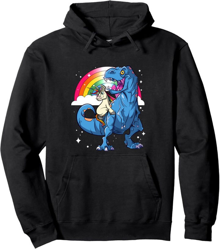Funny Unicorn T-Rex Dinosaurier - Einhorn reiten Geschenk Pullover Hoodie