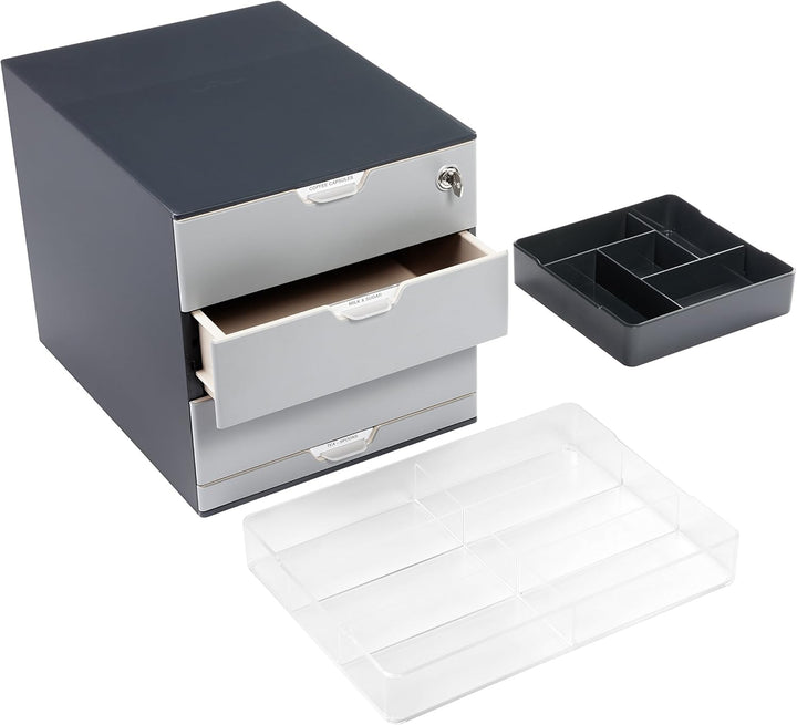 Durable Coffee Point Box Aufbewahrungsbox für Kaffee/Tee, Cateringbox, Kaffeestation/Büroküche, anth