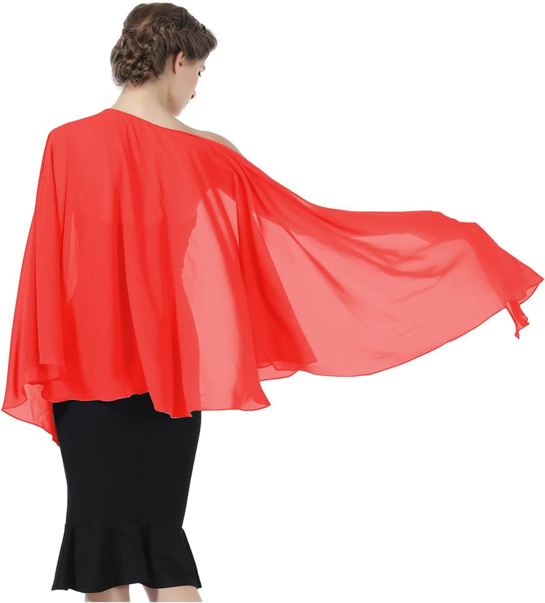 BEAUTELICATE Damen Chiffon Schal Stola Elegante Bolero Leichter Sommerjacke Braut Schal für Brautkle