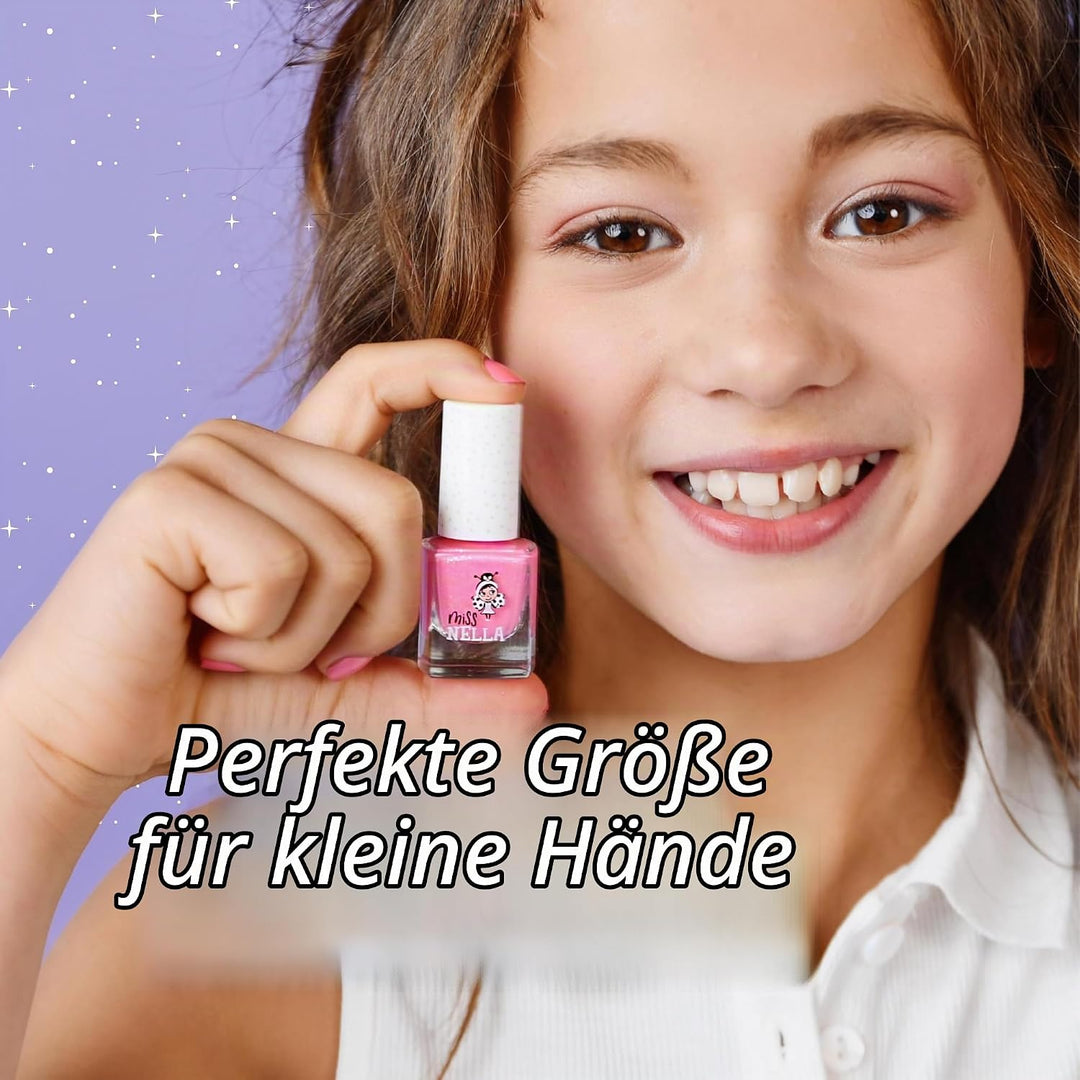 MIss Nella PARTY COLLECTION 3- Nagellackpack mit 3 Abziehbare, geruchsneutrale, wasserbasierte und s