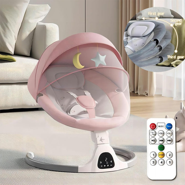 Adjustable Height Baby Swings Bluetooth, 5 Geschwindigkeit Musik-Lautsprecher mit 12 voreingestellte