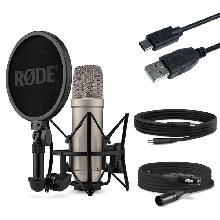 Rode NT1 5th Generation XLR USB Studio-Mikrofon + keepdrum USB Kabel Typ A zu Typ C 50cm