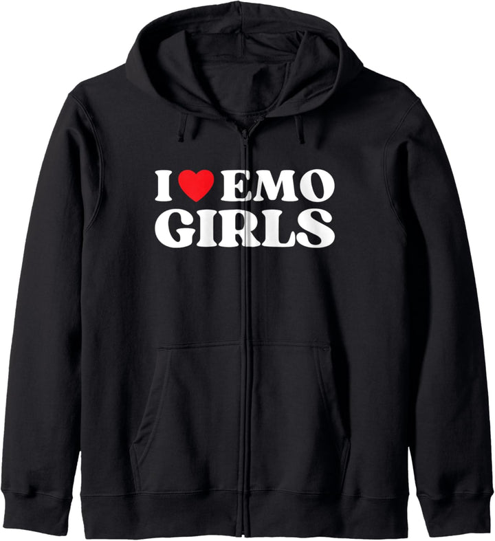 I Heart Emo Girls Lustiges Zitat Red Heart Emo Girl Style Kapuzenjacke