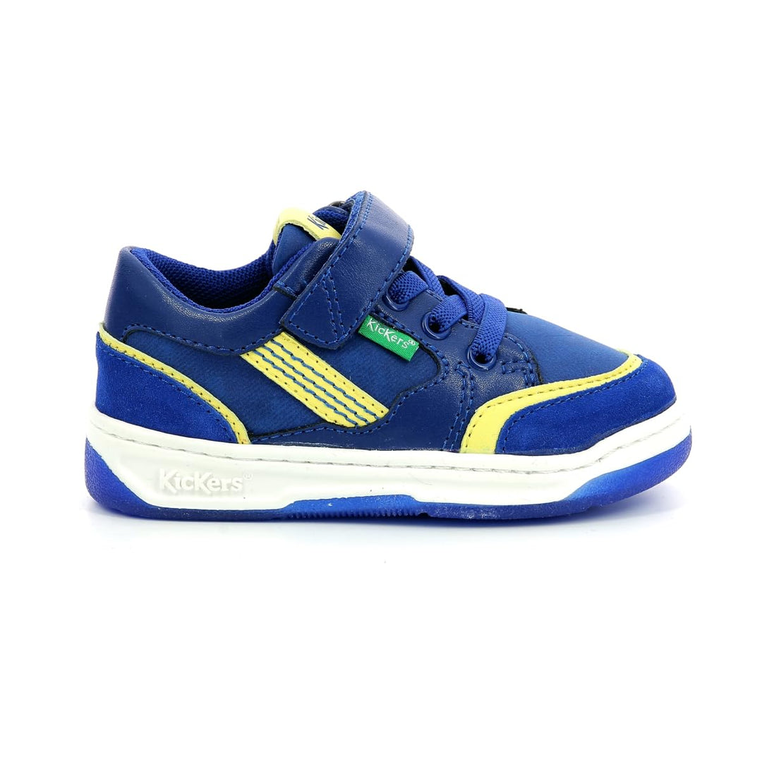 Kickers Unisex Kinder Kouic Sneaker 20 EU Marineblau Gelb, 20 EU Marineblau Gelb