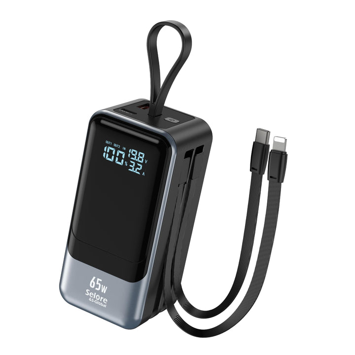 Selore&amp;S-Global 65W Powerbank 18400mAh USB-C PD Schnelllade Power Bank mit integriertem USB-C &amp; Ligh