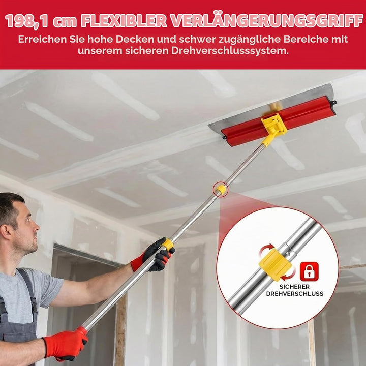 Flächenspachtel Set Professionell – (250mm+400mm+600mm ）Spachtelwerkzeug Set mit 160 cm Teleskopstie